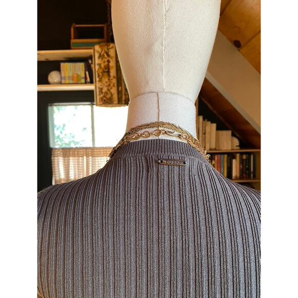 Ribbed Top Guess Olive Brown - Picture 3 of 5